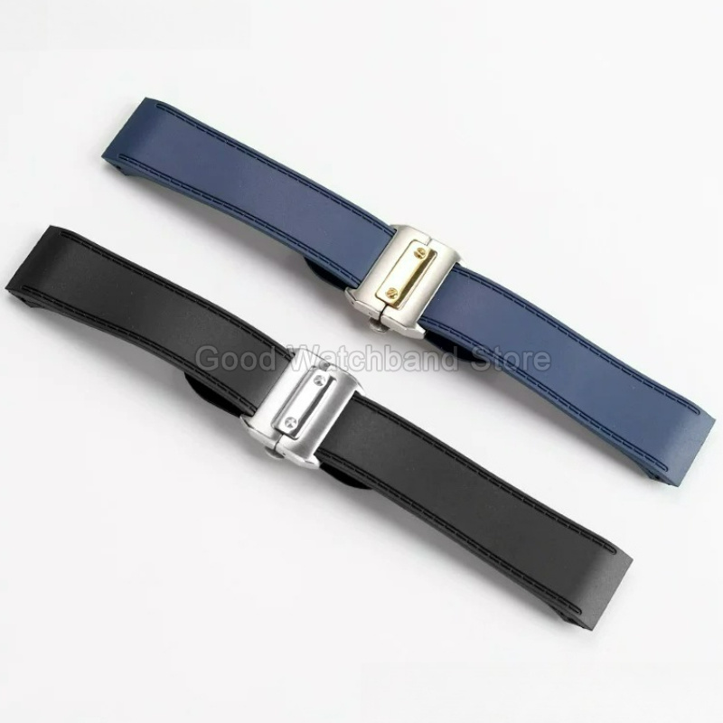 Cartier Watch Santos - Black Blue High Quality Rubber Watch