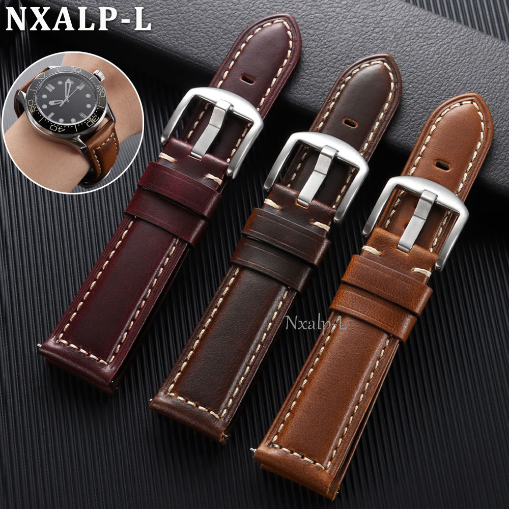Omega Watch Speedmaster - Oil Wax Cowhide Strap 18 20mm