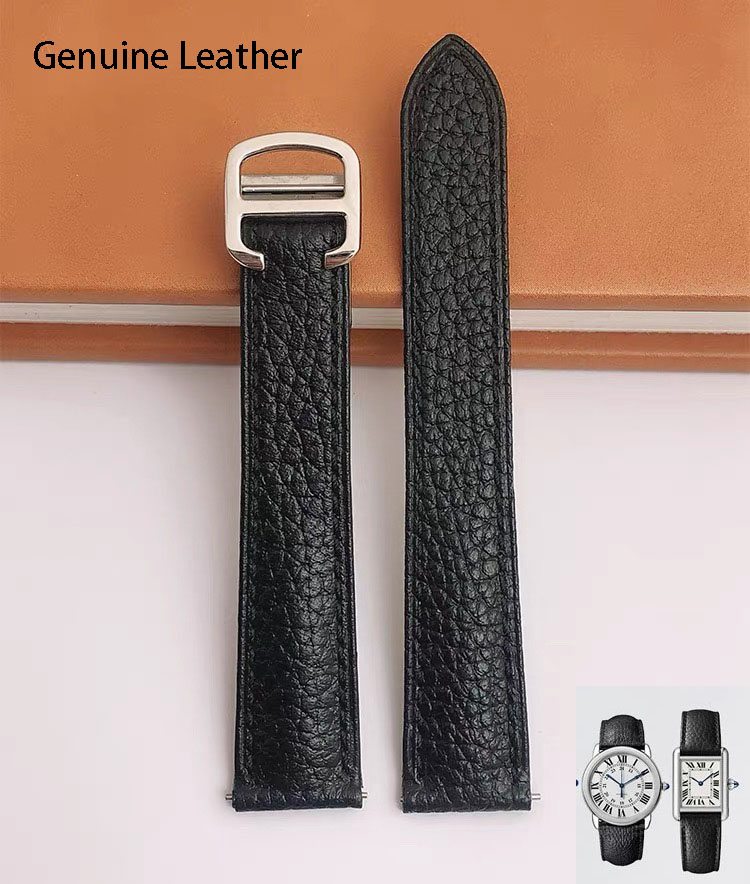 Genuine Leather Watch Strap Su - Cartier Watch Santos 评论和价格