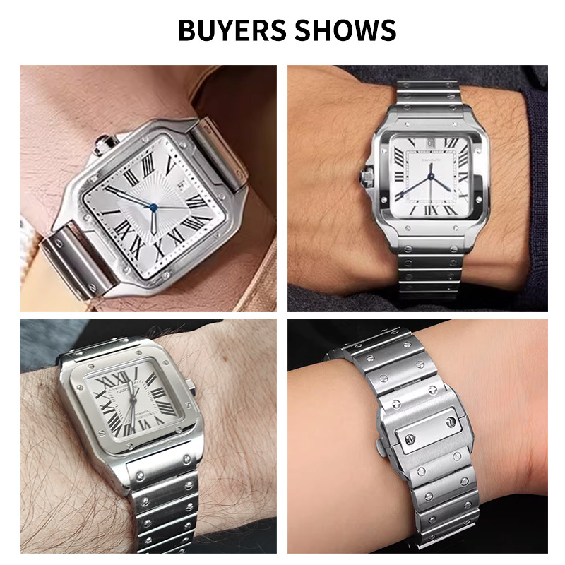 Stainless Steel Watch Strap Me - Cartier Watch Santos 评论和价格