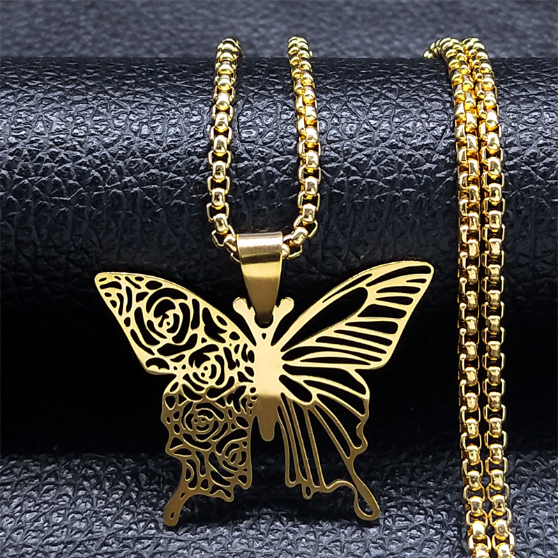 Aesthetic Butterfly Rose Flowe - Butterfly Clasp Deployant 评论和价格