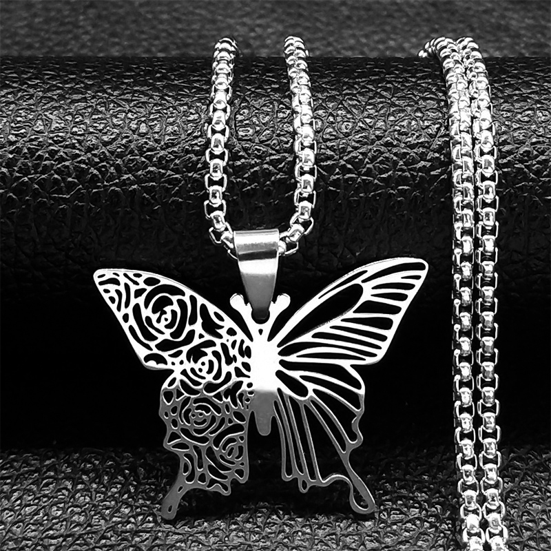 Aesthetic Butterfly Rose Flowe - Butterfly Clasp Deployant 评论和价格
