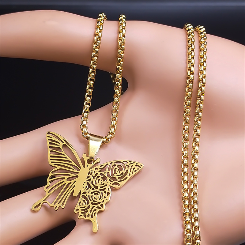 Aesthetic Butterfly Rose Flowe - Butterfly Clasp Deployant 评论和价格