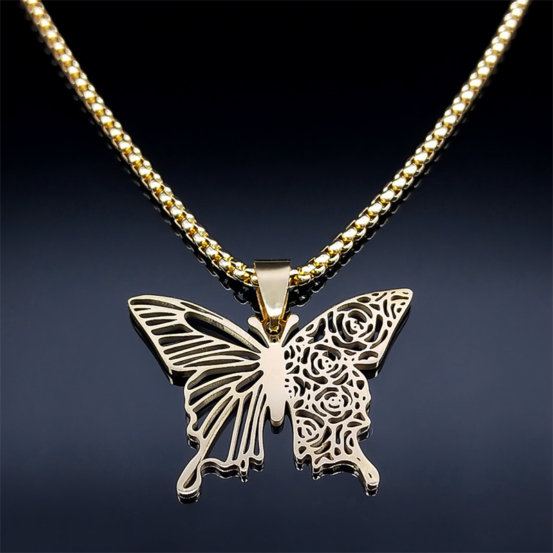 Aesthetic Butterfly Rose Flowe - Butterfly Clasp Deployant 评论和价格