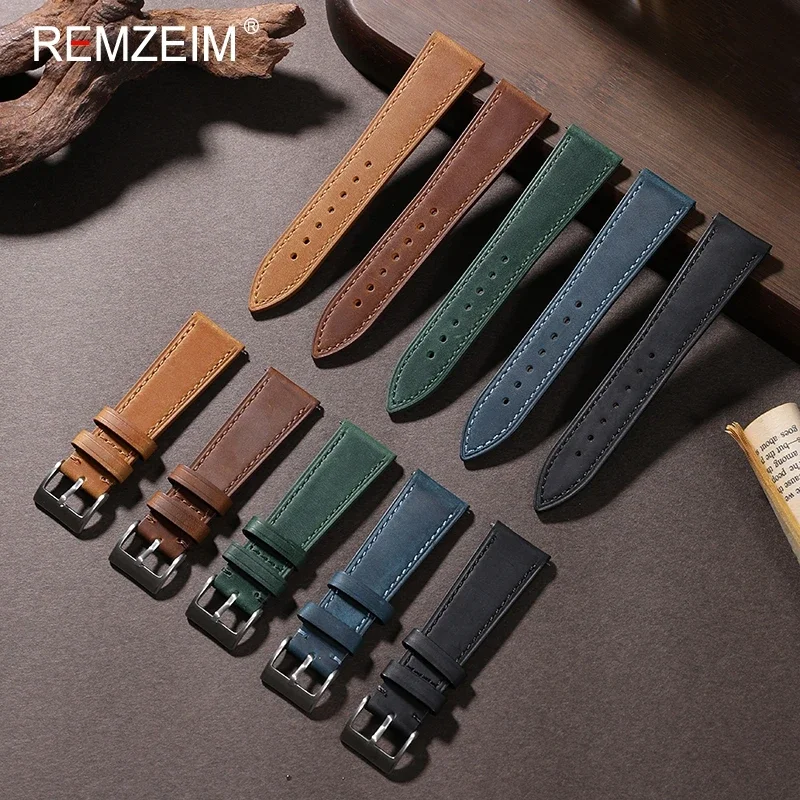 Crazy Horse Quick Release Leat - Suede Strap Watch 评论和价格