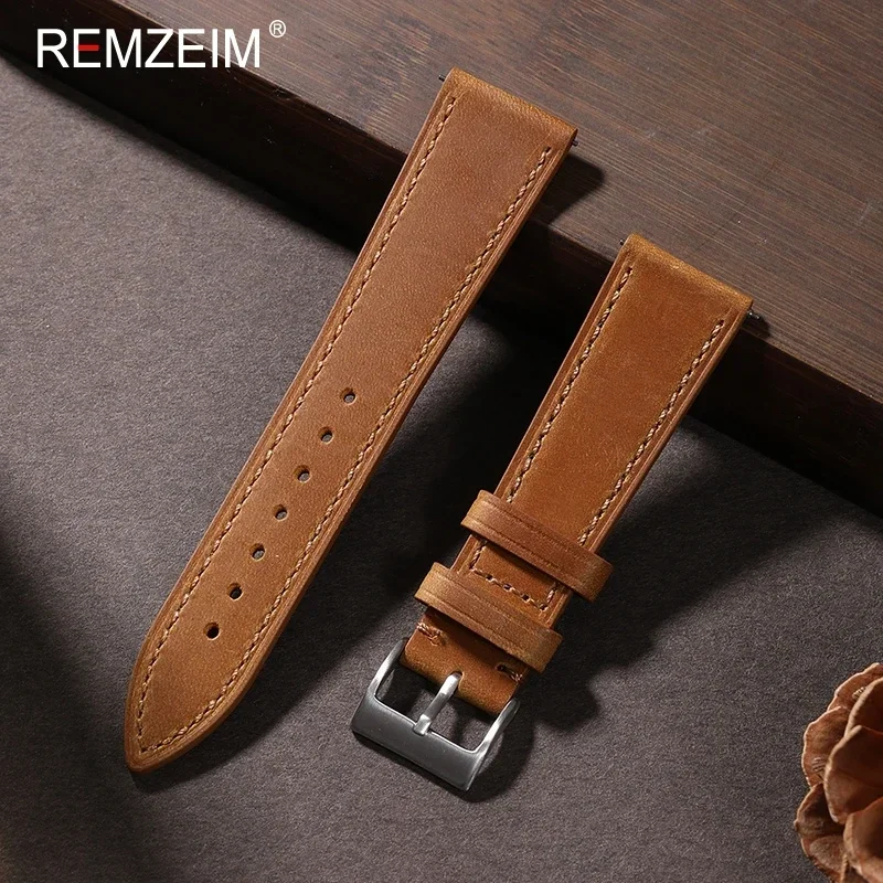 Crazy Horse Quick Release Leat - Suede Strap Watch 评论和价格