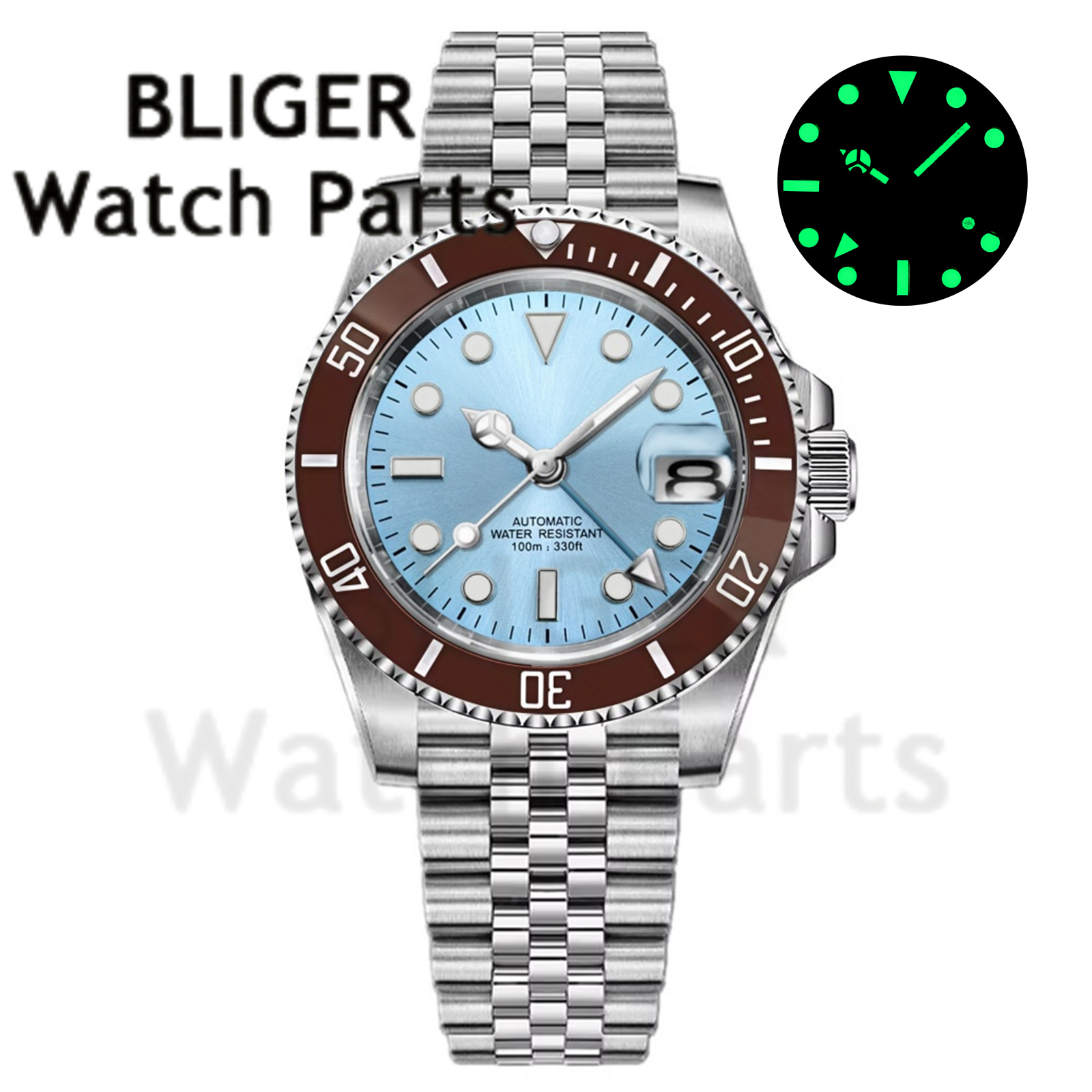 Custom Fashion GMT 40mm Men NH - Stainless Bracelet Diver 评论和价格